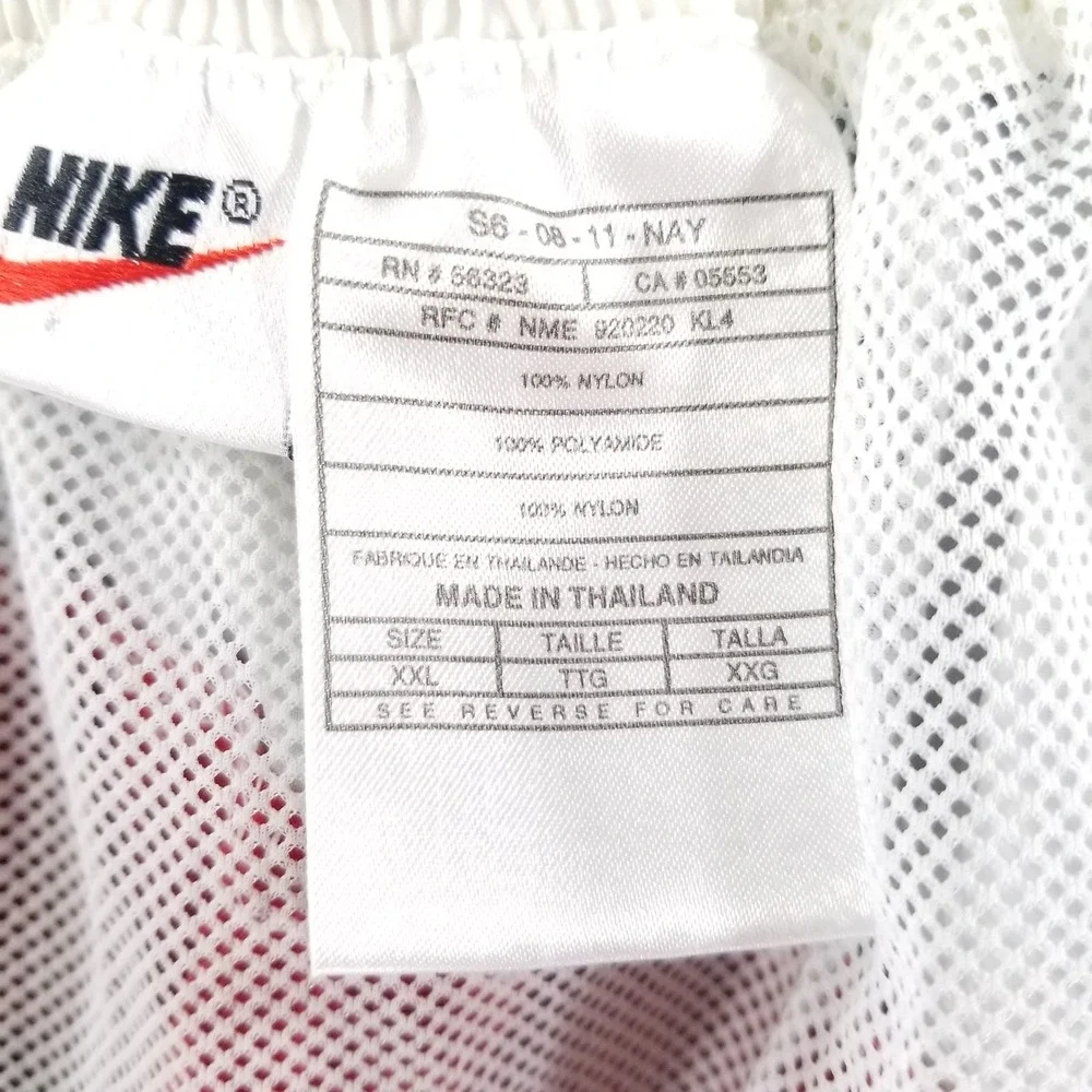 Vtg Nike Swim Trunks Mens XL Red White Blue Big Swoosh Logo 90s Shorts Nylon Y2K
